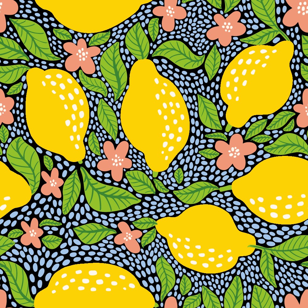 Jersey à motifs 145 cm - Soirée dansante citron Jersey à motifs 145 cm - Soirée dansante citron