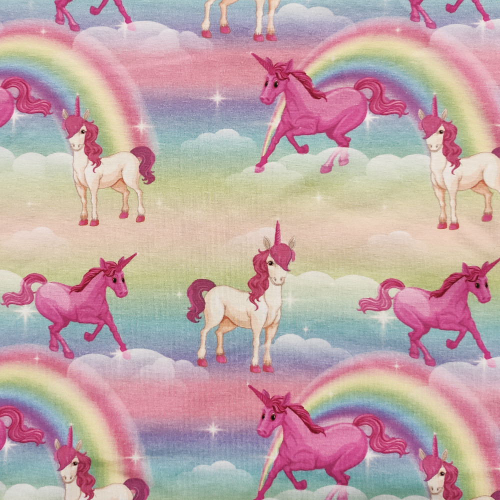Jersey à motifs 145 cm - Licorne arc-en-ciel Jersey à motifs 145 cm - Licorne arc-en-ciel