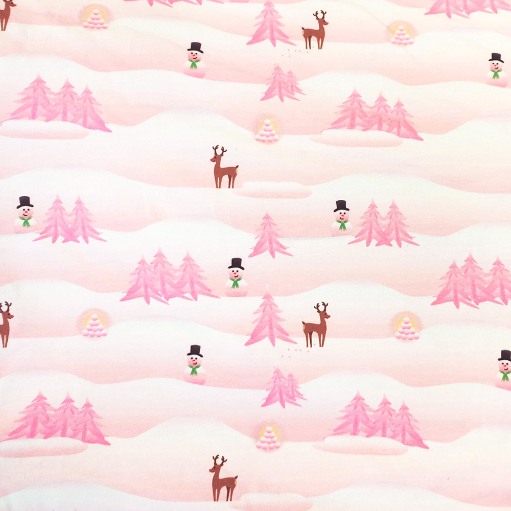 Jersey à motifs 145 cm - Winterland - Rose Jersey à motifs 145 cm - Winterland - Rose
