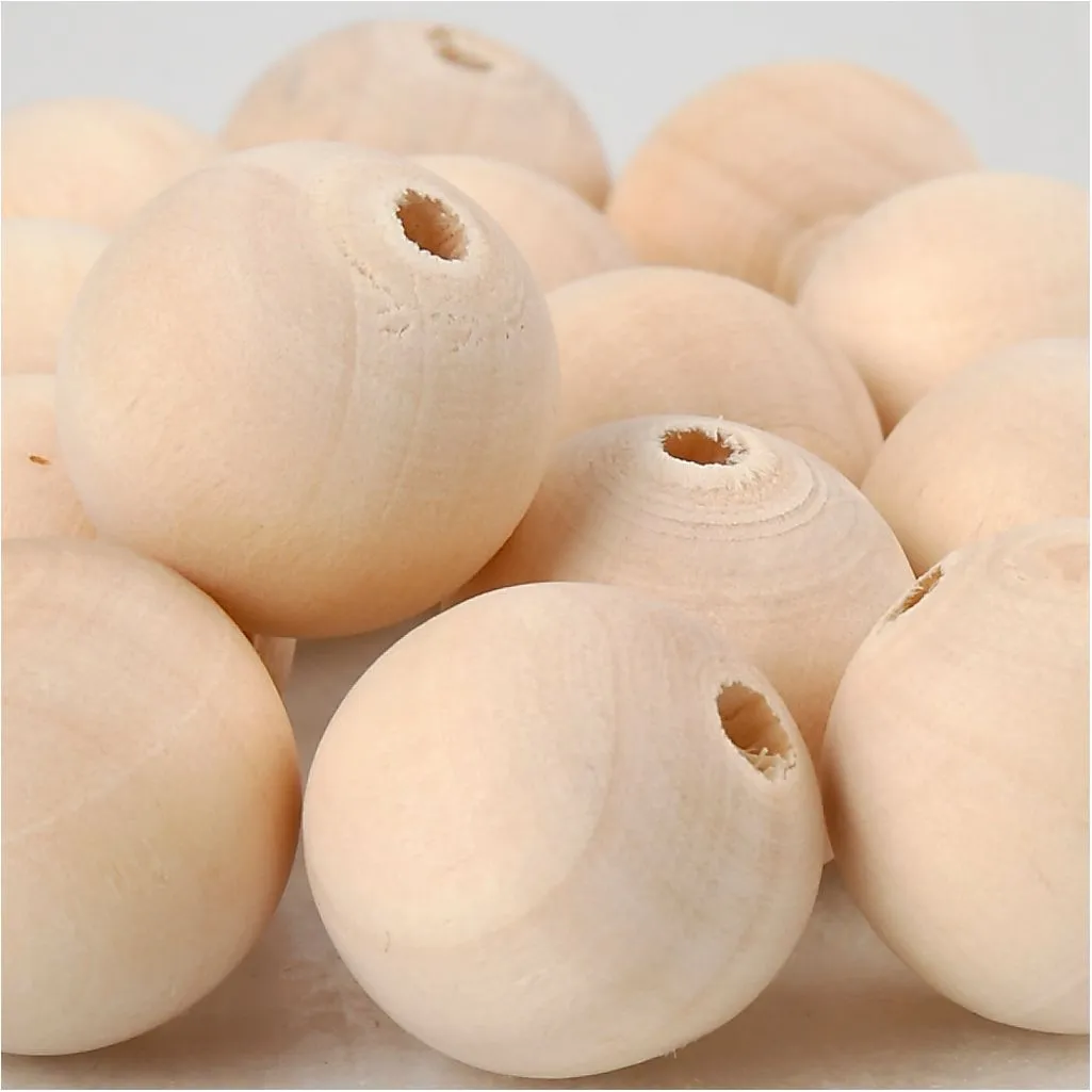 Perles en bois - 20 mm - 14 pcs Perles en bois - 20 mm - 14 pcs