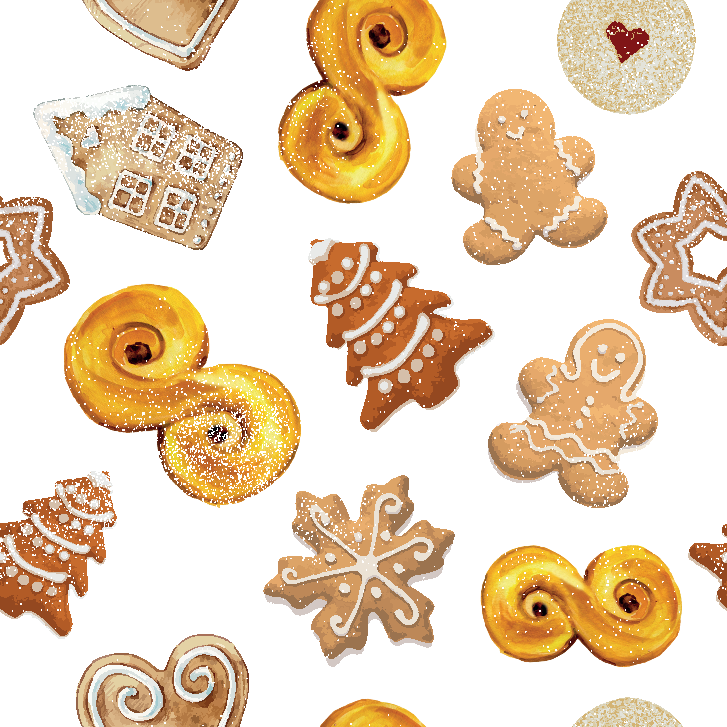 Biscuits de Noël en jersey à motifs - Blanc Biscuits de Noël en jersey à motifs - Blanc