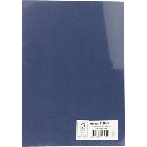 Carton coloré - bleu foncé - A4 - 180 g - 20 feuilles Carton coloré - bleu foncé - A4 - 180 g - 20 feuilles