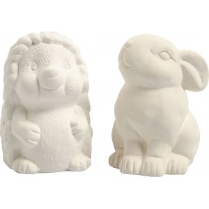 Animal salvateur - blanc - hérisson et lièvre - 2 pcs Animal salvateur - blanc - hérisson et lièvre - 2 pcs