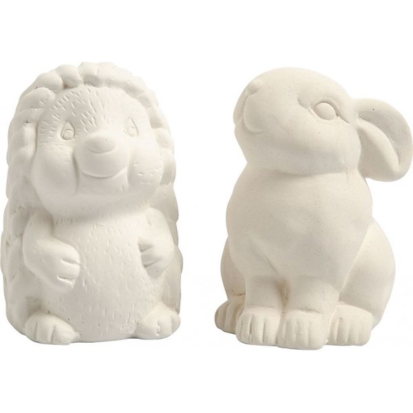 Animal salvateur - blanc - hrisson et livre - 2 pcs