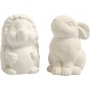 Animal salvateur - blanc - hrisson et livre - 2 pcs