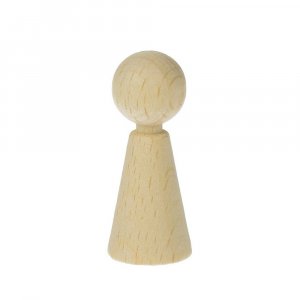 Figurine conique en bois 15 x H 36 mm - blanchie 6 pcs. Figurine conique en bois 15 x H 36 mm - blanchie 6 pcs.