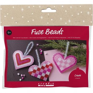 Mini kit DIY - Perles tubulaires c?urs de Noël Mini kit DIY - Perles tubulaires c?urs de Noël