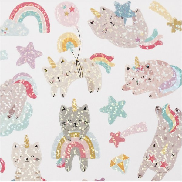 Autocollants - chats licornes