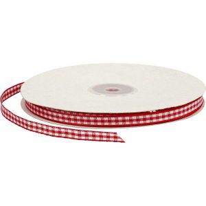 Ruban à carreaux - rouge/blanc - 50 m Ruban à carreaux - rouge/blanc - 50 m