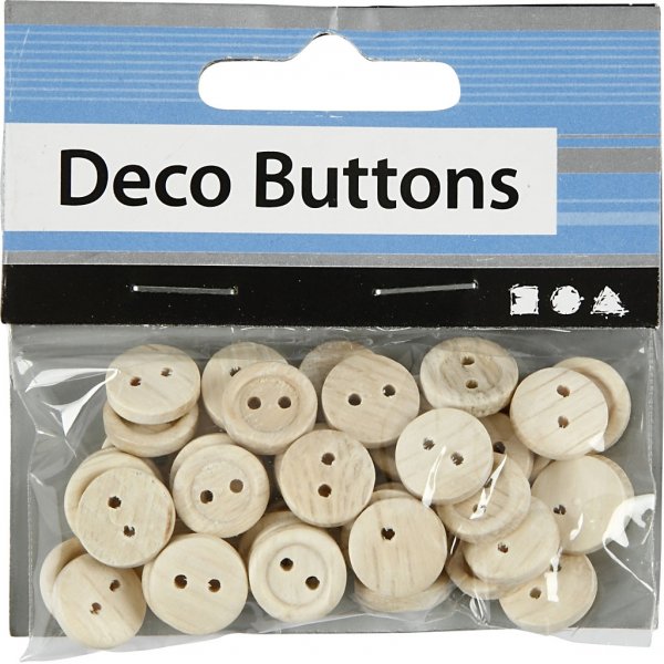 Boutons en bois Ø11 mm - 50 pcs Boutons en bois Ø11 mm - 50 pcs