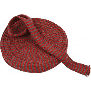 Tissu tricoté tubulaire - L30 mm - Noël rouge/gris - 10 m Tissu tricoté tubulaire - L30 mm - Noël rouge/gris - 10 m