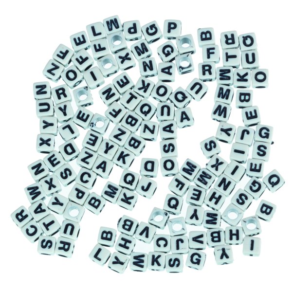 Perles lettres de couleurs mélangées - 130 pcs Perles lettres de couleurs mélangées - 130 pcs