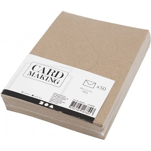 Enveloppe recyclée - naturel - 11,5 x 16 cm - 50 pcs Enveloppe recyclée - naturel - 11,5 x 16 cm - 50 pcs