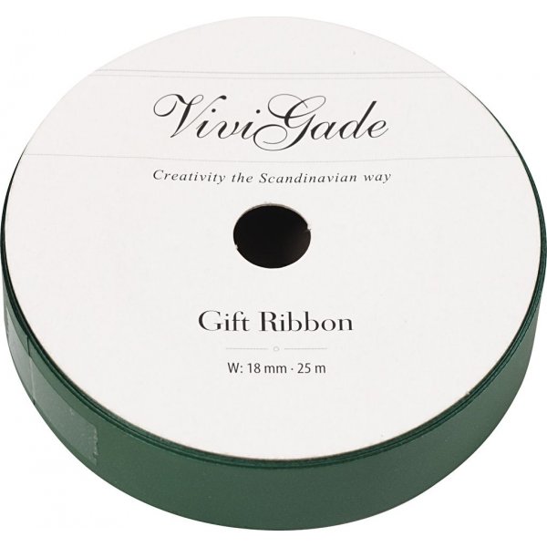 Ruban cadeau - vert - mat - 25 m