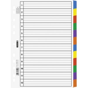 Index pour classeur à anneaux - A4 isorel - 10 onglets Index pour classeur à anneaux - A4 isorel - 10 onglets