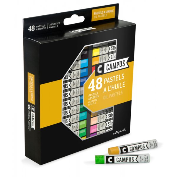 Coffret pastel  l\\\'huile Campus 48 Crayons de couleur assortis