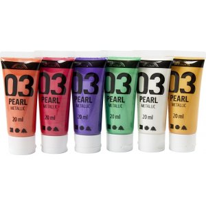 Peinture scolaire Acrylique - Métallisée - couleurs complémentaires - métallisée - 6 x 20 ml Peinture scolaire Acrylique - Métallisée - couleurs complémentaires - métallisée - 6 x 20 ml