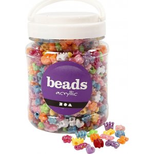 Perles en plastique - couleurs fortes - transparentes - 700 ml Perles en plastique - couleurs fortes - transparentes - 700 ml