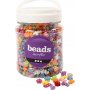 Perles en plastique - couleurs fortes - transparentes - 700 ml