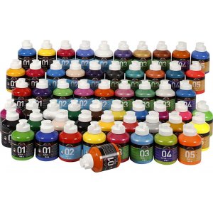 Peinture acrylique A-Color - couleurs mélangées - 57 x 500 ml Peinture acrylique A-Color - couleurs mélangées - 57 x 500 ml