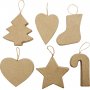 Décorations de Noël - papier mâché - 6 pcs