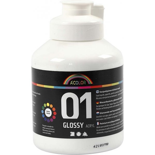 Peinture scolaire - Acrylique - blanc - brillant - 500 ml Peinture scolaire - Acrylique - blanc - brillant - 500 ml