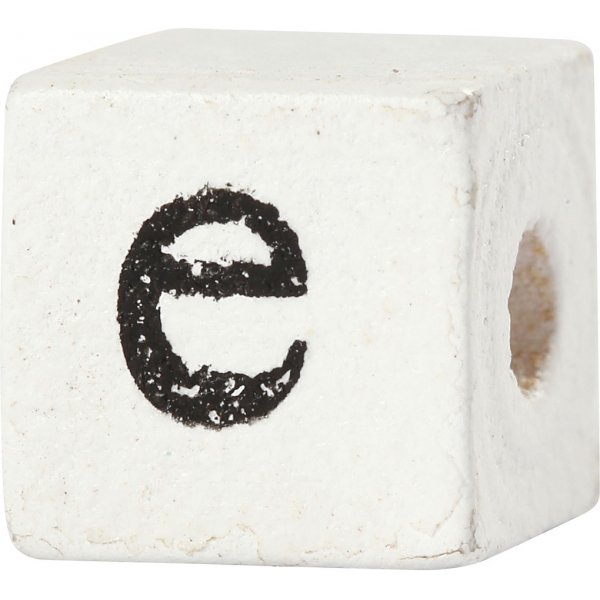 Perles lettres - blanches - 8x8 mm - 96 pcs