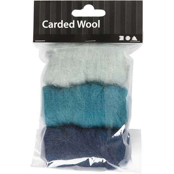 Laine cardée - harmonie bleue - 3 x 10 g