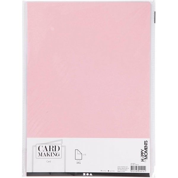 Carton - rouge clair - A4 - 10 pcs