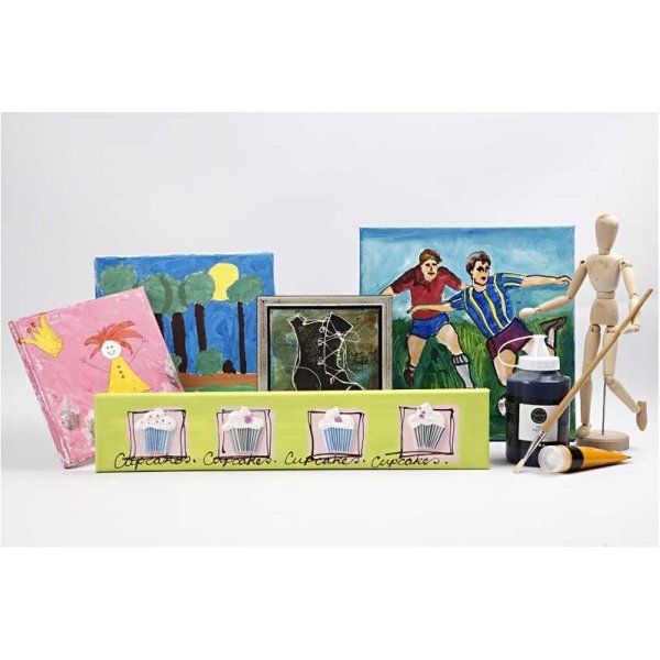 Toile - blanc - 15 x 15 cm - 80 pcs