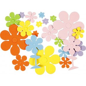 Fleurs décoratives en caoutchouc - couleurs mélangées - 100 pcs Fleurs décoratives en caoutchouc - couleurs mélangées - 100 pcs