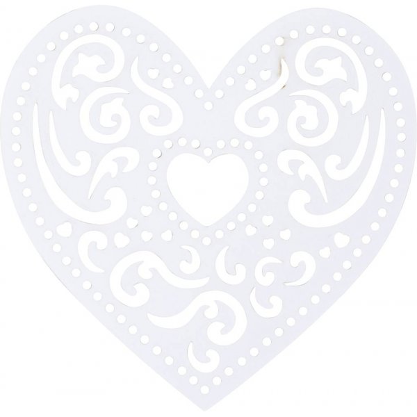 Coeur en filigrane - blanc - 18 pcs Coeur en filigrane - blanc - 18 pcs