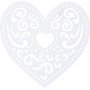 Coeur en filigrane - blanc - 18 pcs