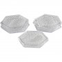 Assiettes à perles - Transparentes - Hexagonales - 10 pcs