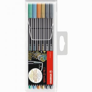Stylo fibre Pen 68, paquet de 6 - Métallisé Stylo fibre Pen 68, paquet de 6 - Métallisé