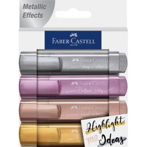Stylo surligneur - Faber-Castell - Métallisé - 4 pcs Stylo surligneur - Faber-Castell - Métallisé - 4 pcs