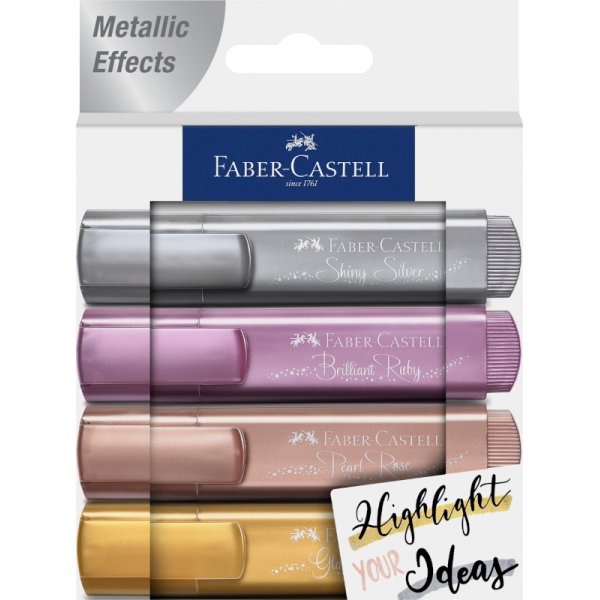 Stylo surligneur - Faber-Castell - Mtallis - 4 pcs