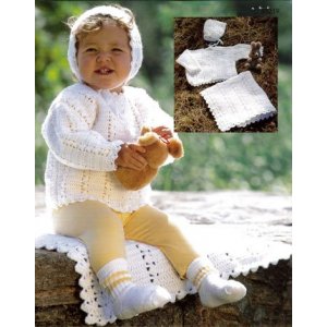 Patron au crochet - Cardigan, bonnet et couverture au crochet Patron au crochet - Cardigan, bonnet et couverture au crochet