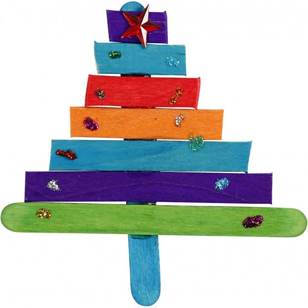 Paillettes et bâtons en bois - couleurs mélangées Paillettes et bâtons en bois - couleurs mélangées