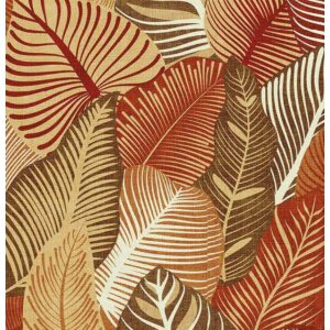 Toile cirée élégance grandes feuilles rouge/marron Toile cirée élégance grandes feuilles rouge/marron