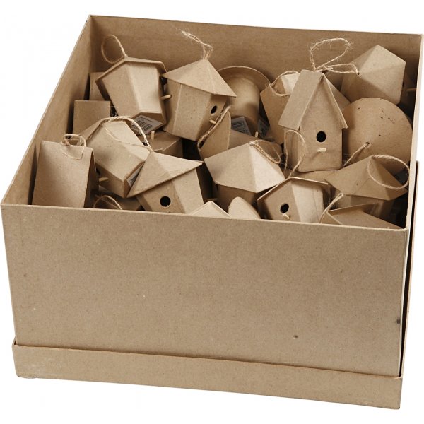 Nichoirs - papier mâché - Mini - 6 x 10 pcs Nichoirs - papier mâché - Mini - 6 x 10 pcs