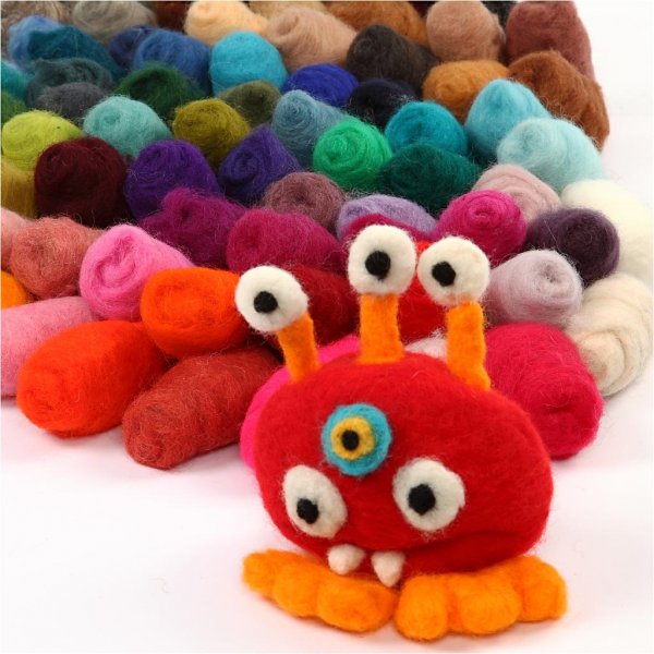 Laine cardée - 86 x 10 g Laine cardée - 86 x 10 g