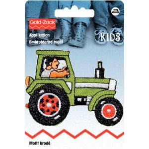 Marque de tissu Tracteur vert Marque de tissu Tracteur vert