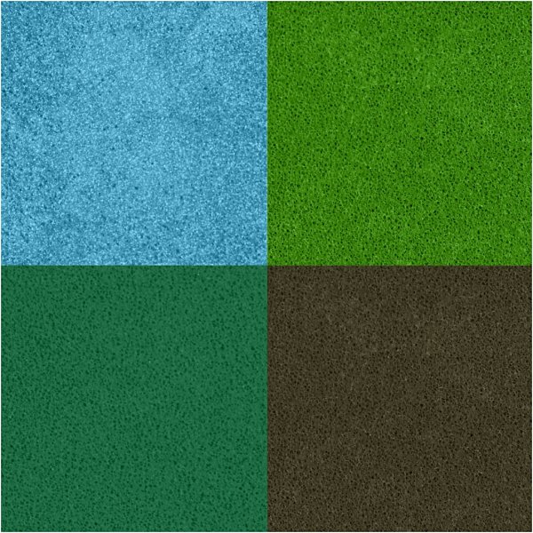 Tampon encreur - vert - vert clair - olive - aqua - 4 pcs