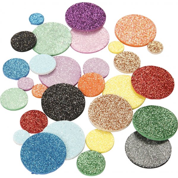 Cercles dcoratifs en caoutchouc - couleurs de paillettes mlanges - 1000 pcs