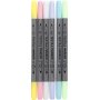Marqueurs textiles - couleurs pastel - 6 pcs