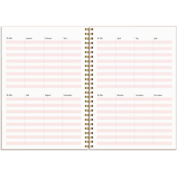 Calendrier 24/25 - Life Planner Rose Horizontal
