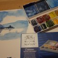 Image client Peinture aquarelle W&N Cotman - Bleu frêne 12 couleurs