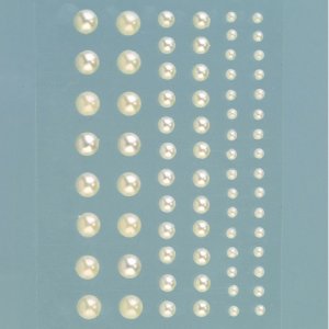 Demi-perles acryliques autocollantes 3 5 7 mm - perle crème paquet de 72 rondes Demi-perles acryliques autocollantes 3 5 7 mm - perle crème paquet de 72 rondes