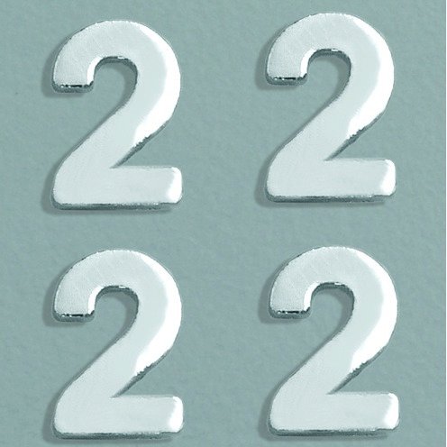 Dcoration en cire numro 8 mm - argent brillant 4 pcs. 2